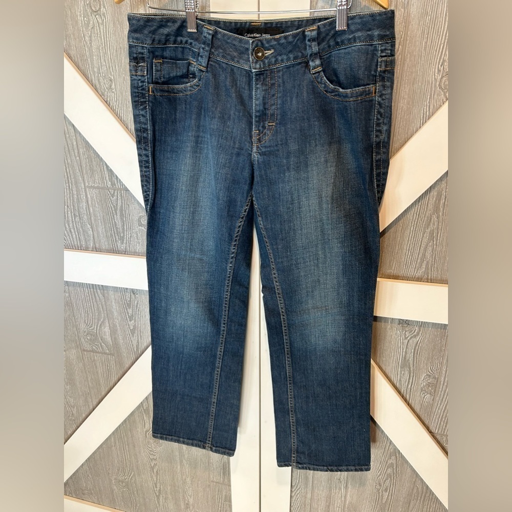 WJ2. Calvin Klein Jeans Lean Boot Cut blue Jeans Sz 12